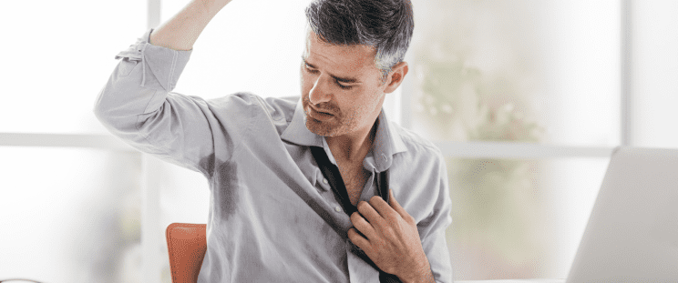 A man concerned about his hyperhidrosis
