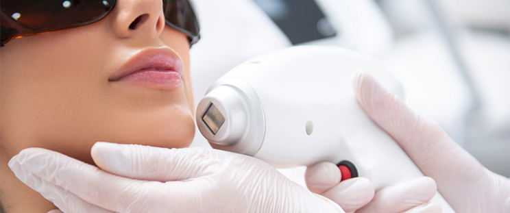 A woman getting Halo Laser treatment for face