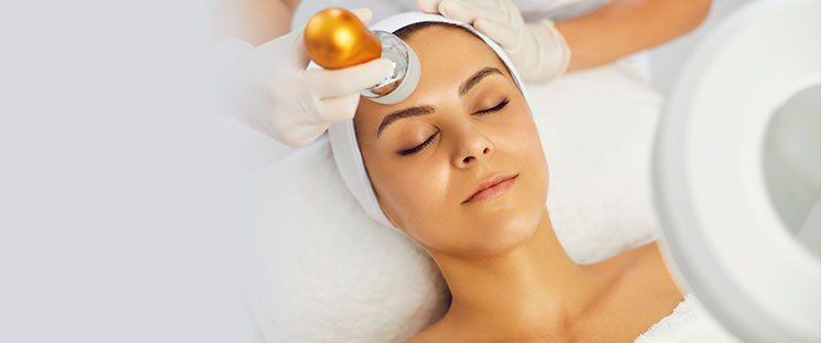 A patient getting a laser facial treatment
