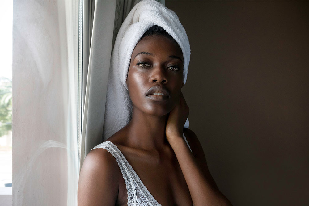 A woman with beautiful skin after a skin care consultation