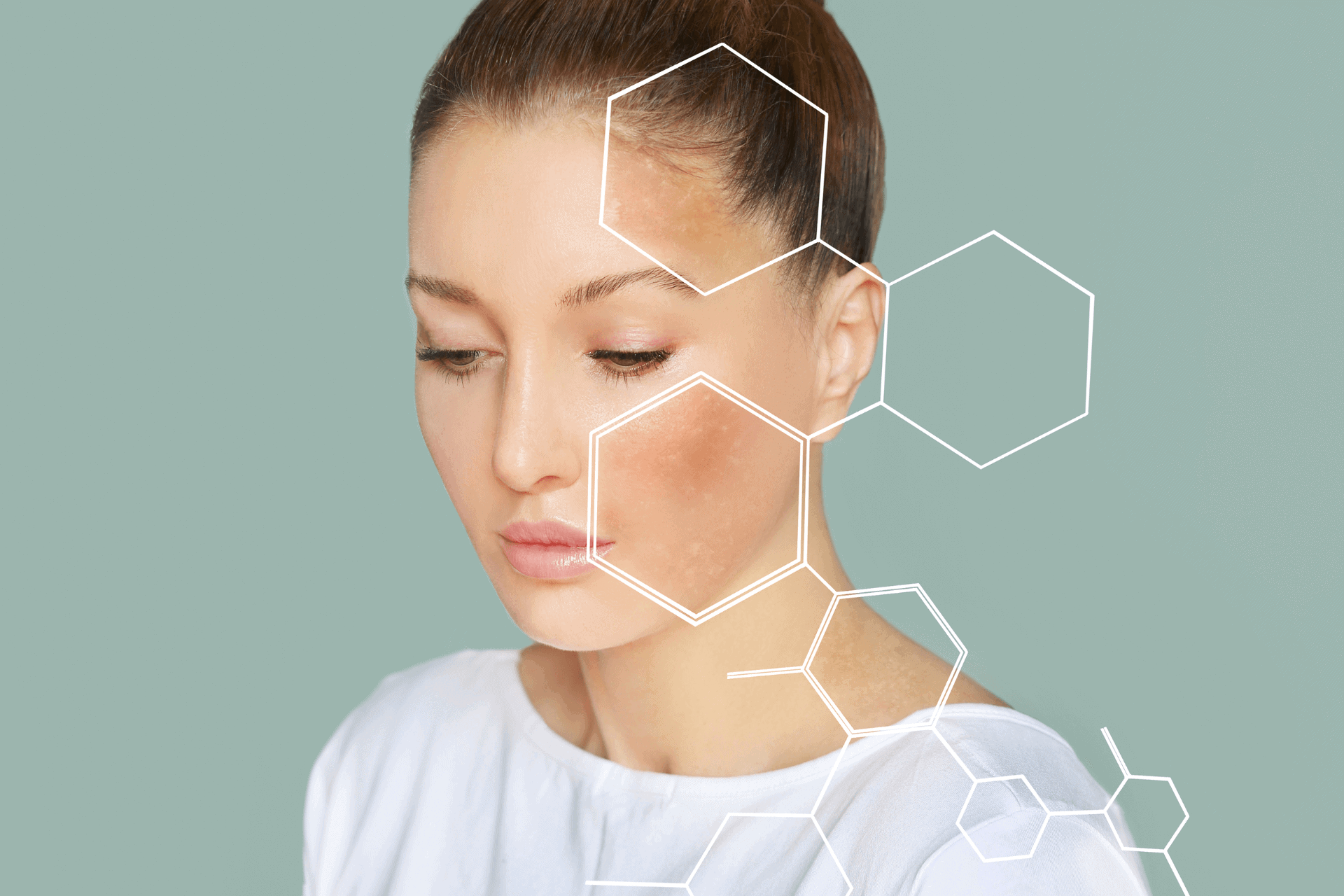 Close-ups of a person’s skin revealing sun damage 
