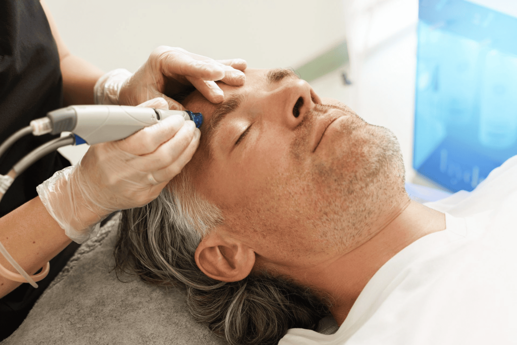  A man receiving anti-aging treatment.
